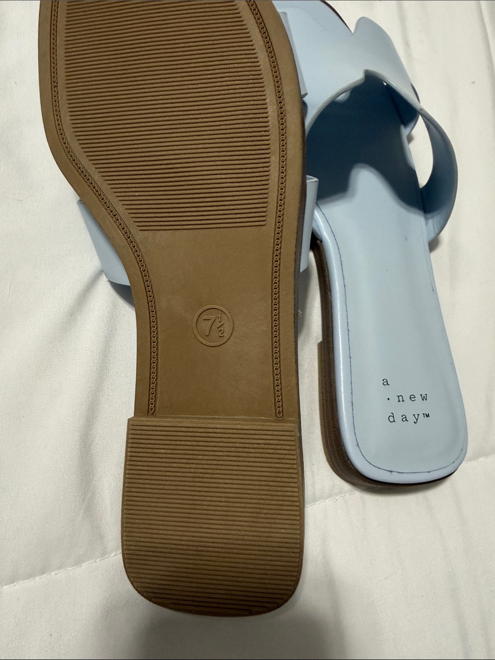 a new day Powder Blue Slide Sandals - Women's Open-Toe Casual Slides NWOT - Picture 5 of 6